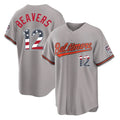 B.Orioles #12 Dylan Beavers Player Gray USA 250 Fourth of July Home Game Edoa Stitched Jerseys