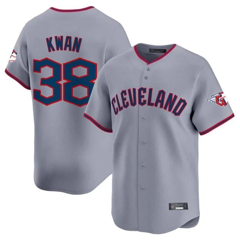 C.Guardians #38 Steven Kwan Player Gray Road Limited Home Game Edoa Stitched Jerseys