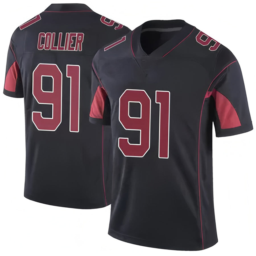 A.Cardinals #91 L.J. Collier Player Black Vapor Limited Elite Edoa Stitched Jerseys