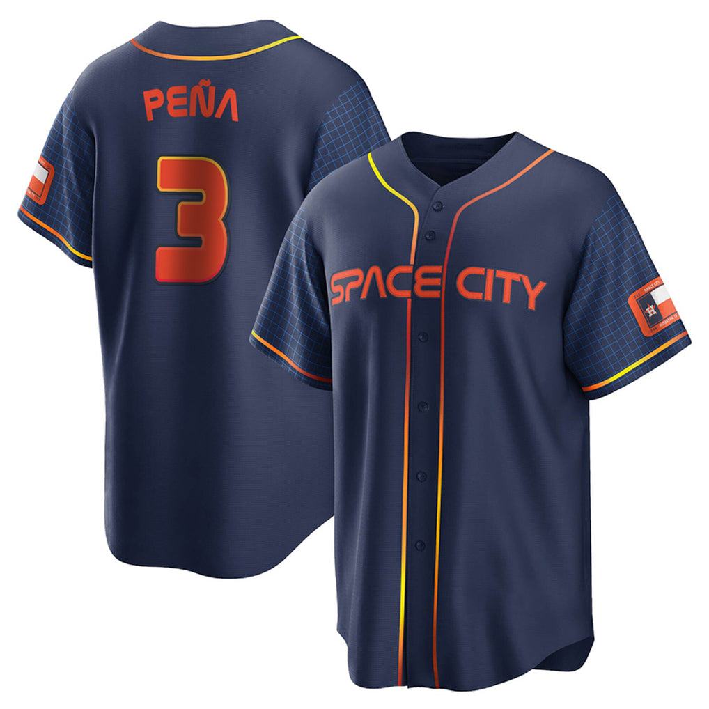 H.Astros #3 Jeremy Pe?a Player Navy City Connect Home Game Edoa Stitched Jerseys