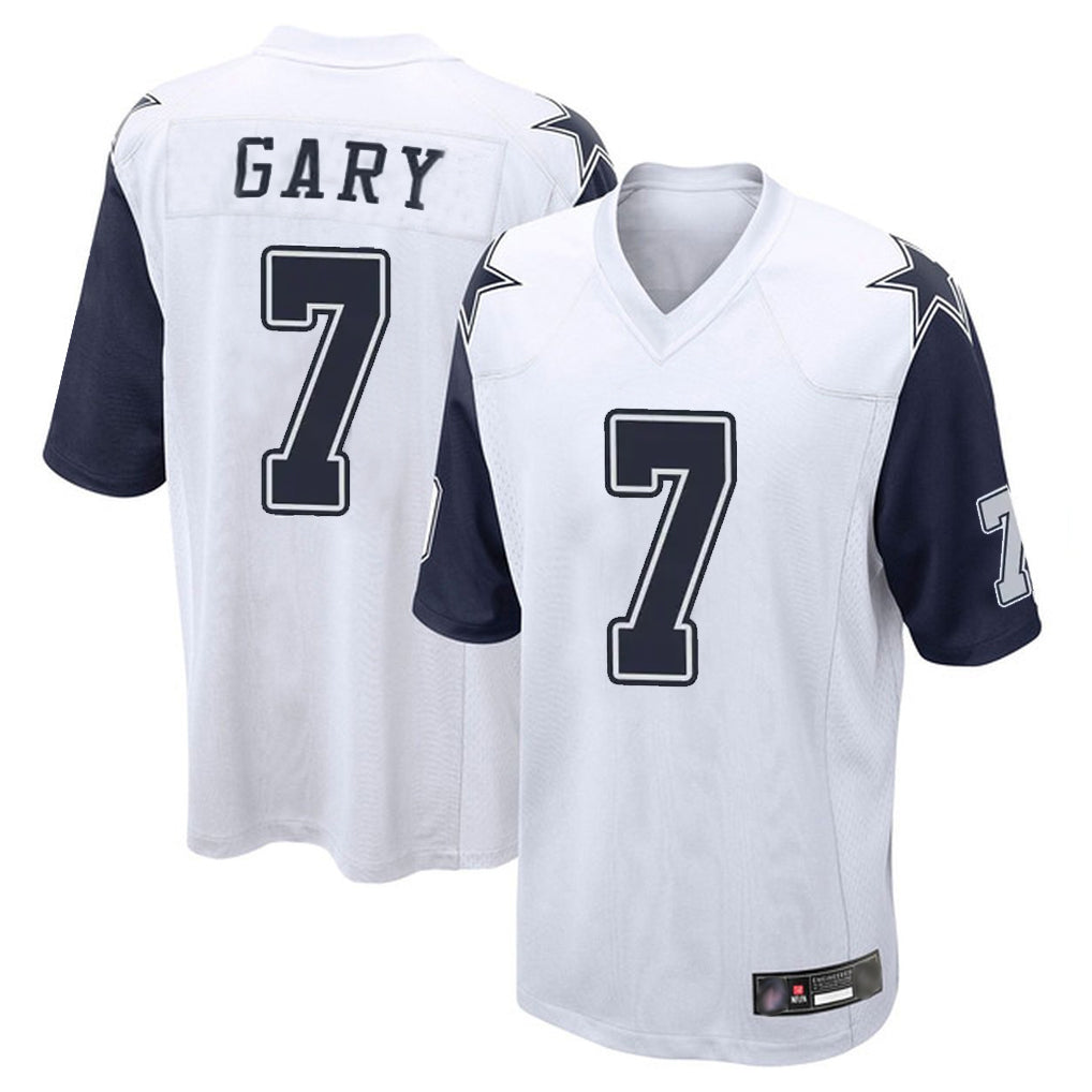 D.Cowboys #7 Rashan Gary Player White-Navy Home Game Edoa Stitched Jerseys
