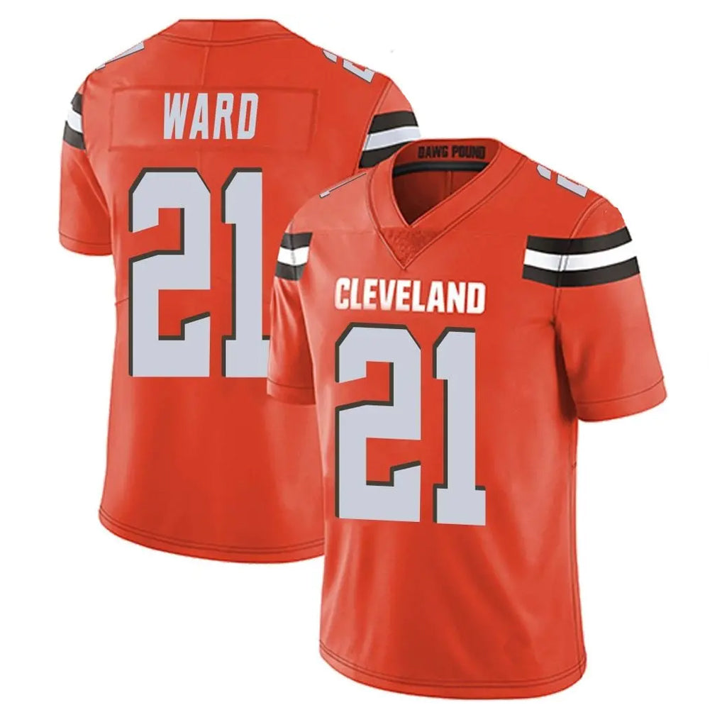 C.Browns #21 Denzel Ward Player Orange Alternate Vapor Untouchable Limited Home Game Edoa Stitched Jerseys