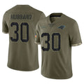 C.Panthers #30 Chuba Hubbard Player Olive Salute to Service Game Edoa Stitched Jerseys