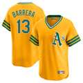 Athletics #13 Luis Barrera Player Gold Cooperstown Collection T-shirt Game Edoa Stitched Jerseys