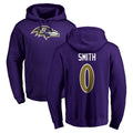 B.Ravens #0 Roquan Smith Player Purple Salute to Service Pullover Hoodie Edoa Stitched Jerseys