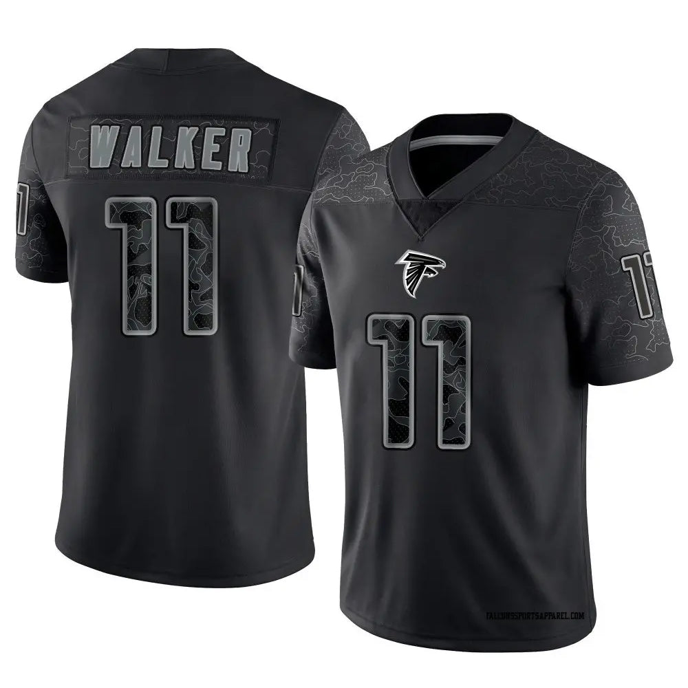 A.Falcons #11 Jalon Walker Player Black RFLCTV Limited Edoa Stitched Jerseys