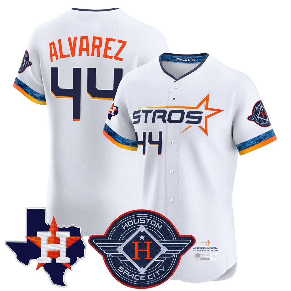 H.Astros #44 Yordan Alvarez Player White City Connect Texas Patch Vapor Premier Limited Elite Home Edoa Stitched Jerseys