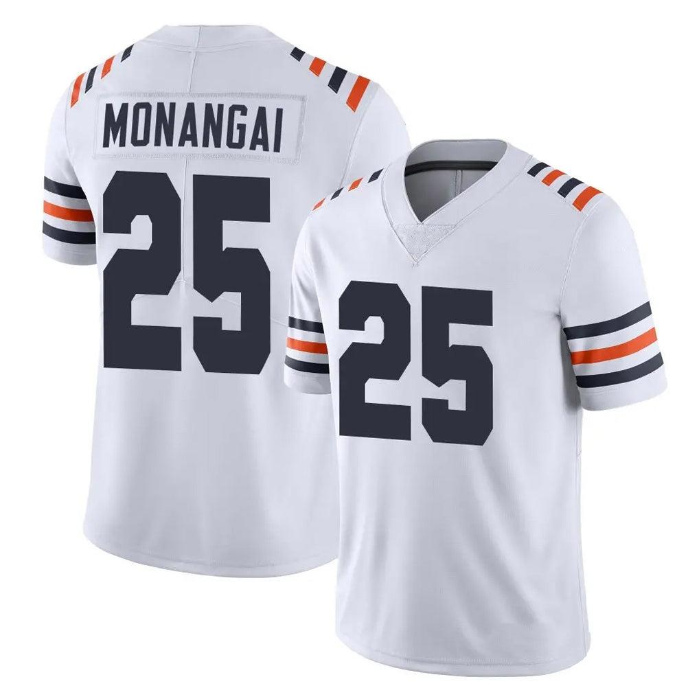 C.Bears #25 Kyle Monangai Player White Classic Vapor Limited Home Game Edoa Stitched Jerseys
