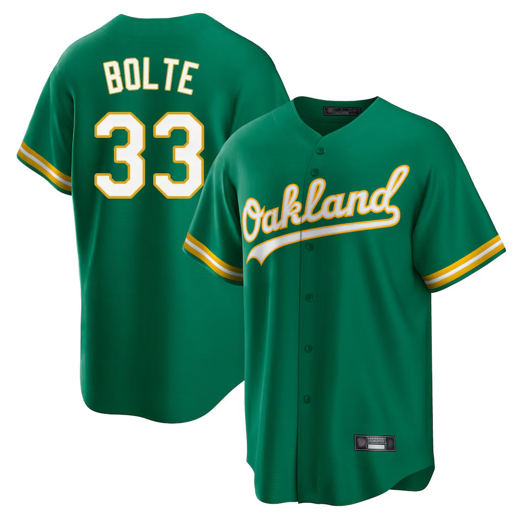 Athletics #33 Henry Bolte Player Kelly Green Home Game Edoa Stitched Jerseys
