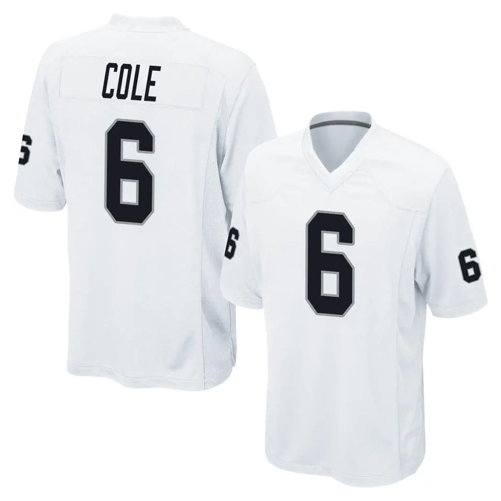 LV.Raiders #6 A.J. Cole Player White Home Game Edoa Stitched Jerseys