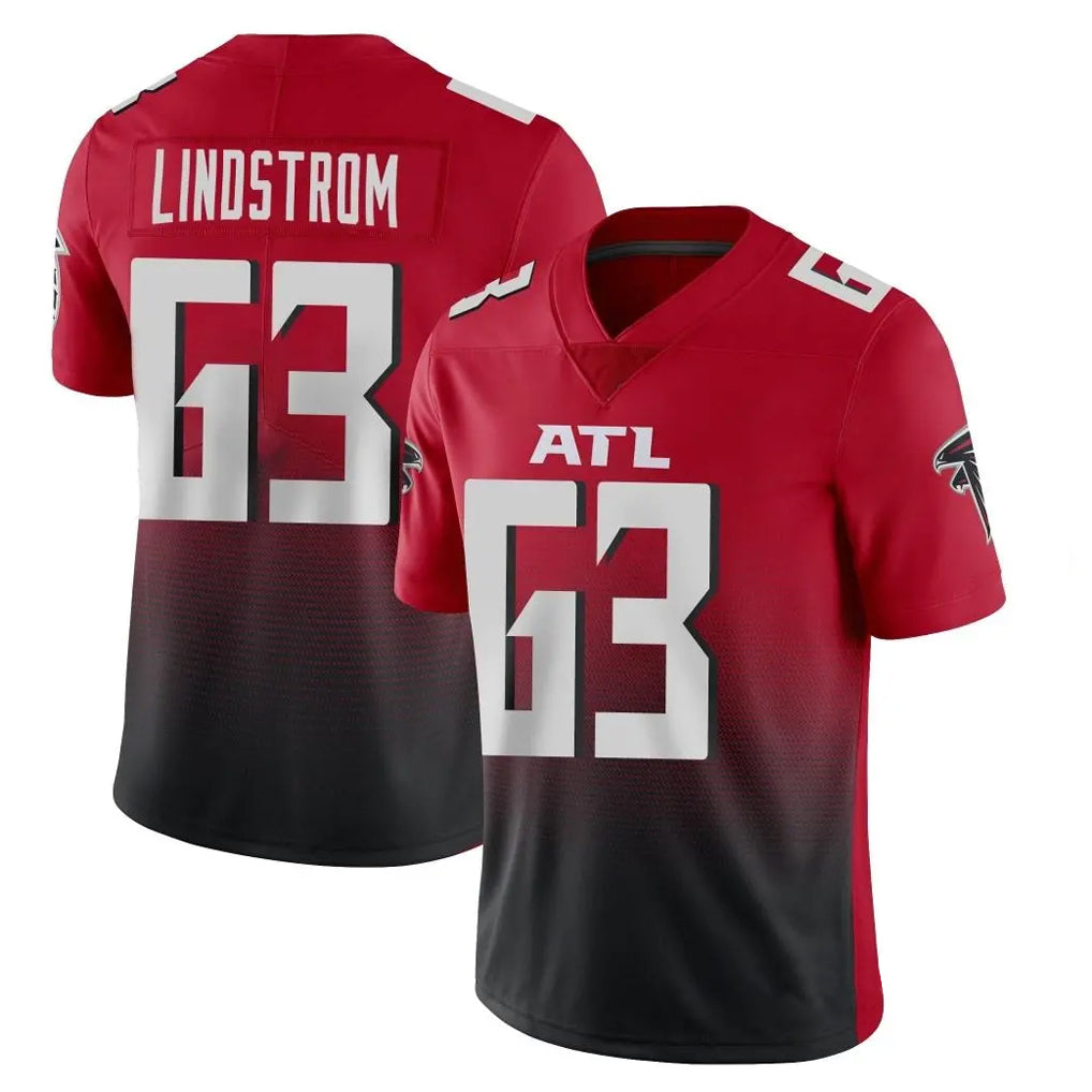 A.Falcons #63 Chris Lindstrom Player Red Vapor Untouchable Limited Home Game Edoa Stitched Jerseys