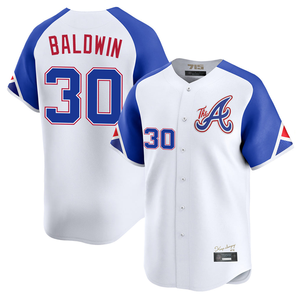 A.Braves #30 Drake Baldwin Player White City Connect Limited Home Game Edoa Stitched Jerseys