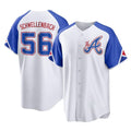 A.Braves #56 Spencer Schwellenbach Player White City Connect Home Game Edoa Stitched Jerseys