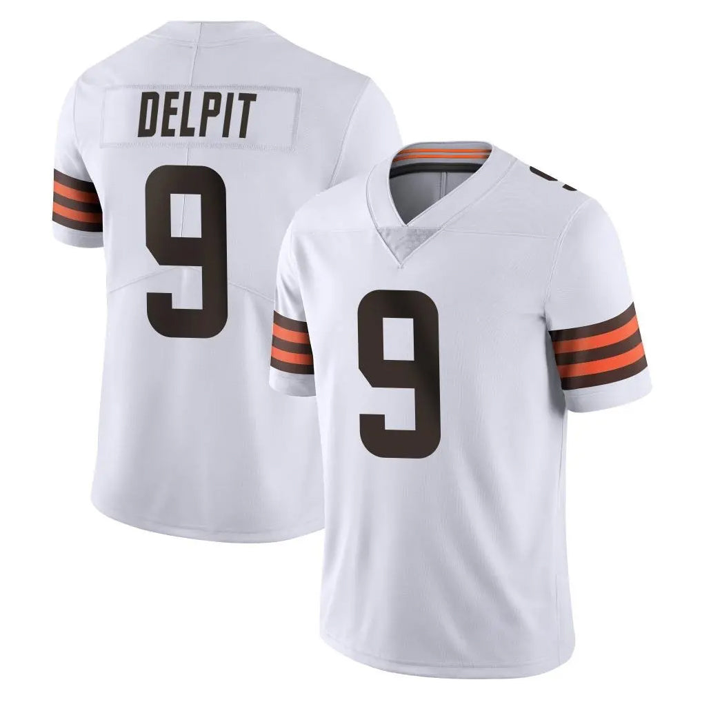 C.Browns #9 Grant Delpit Player White Vapor Untouchable Limited Home Game Edoa Stitched Jerseys