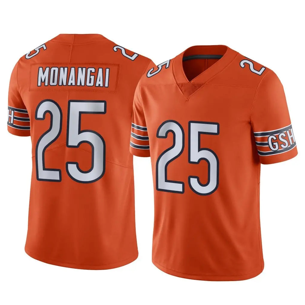 C.Bears #25 Kyle Monangai Player Orange Alternate Vapor Limited Home Game Edoa Stitched Jerseys