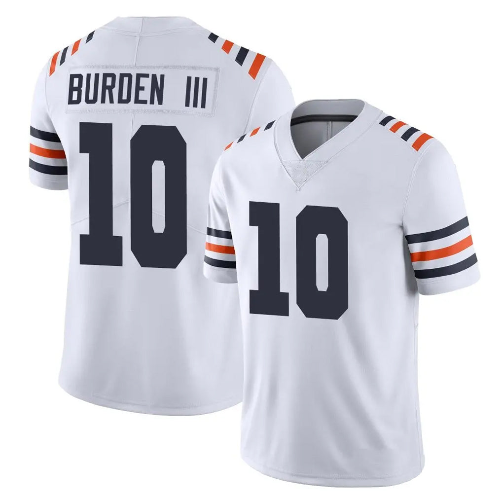 C.Bears #10 Luther Burden III Player White Classic Vapor Limited Home Game Edoa Stitched Jerseys