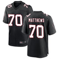 A.Falcons #70 Jake Matthews Player Black Throwback Game Edoa Stitched Jerseys