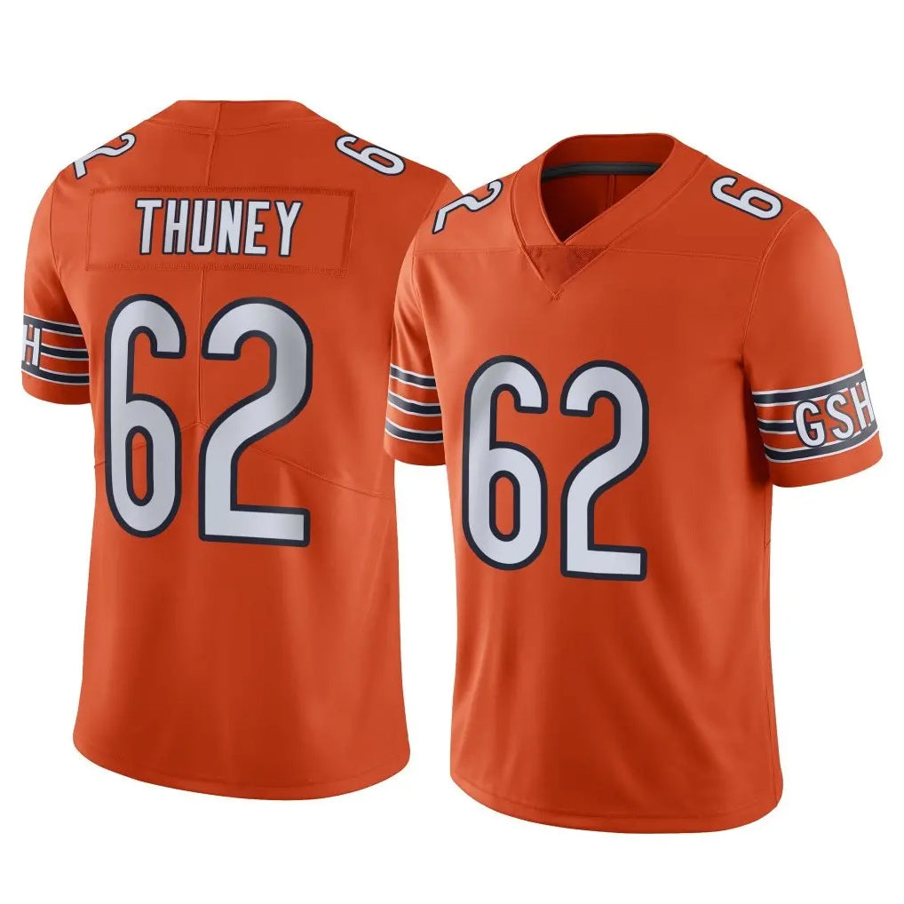 C.Bears #62 Joe Thuney Player Orange Alternate Vapor Limited Home Game Edoa Stitched Jerseys