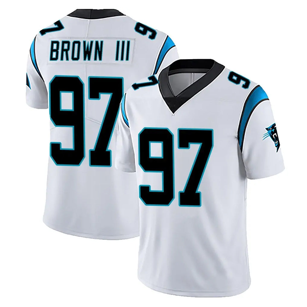 C.Panthers #97 Bobby Brown III Player White Vapor Untouchable Limited Game Edoa Stitched Jerseys