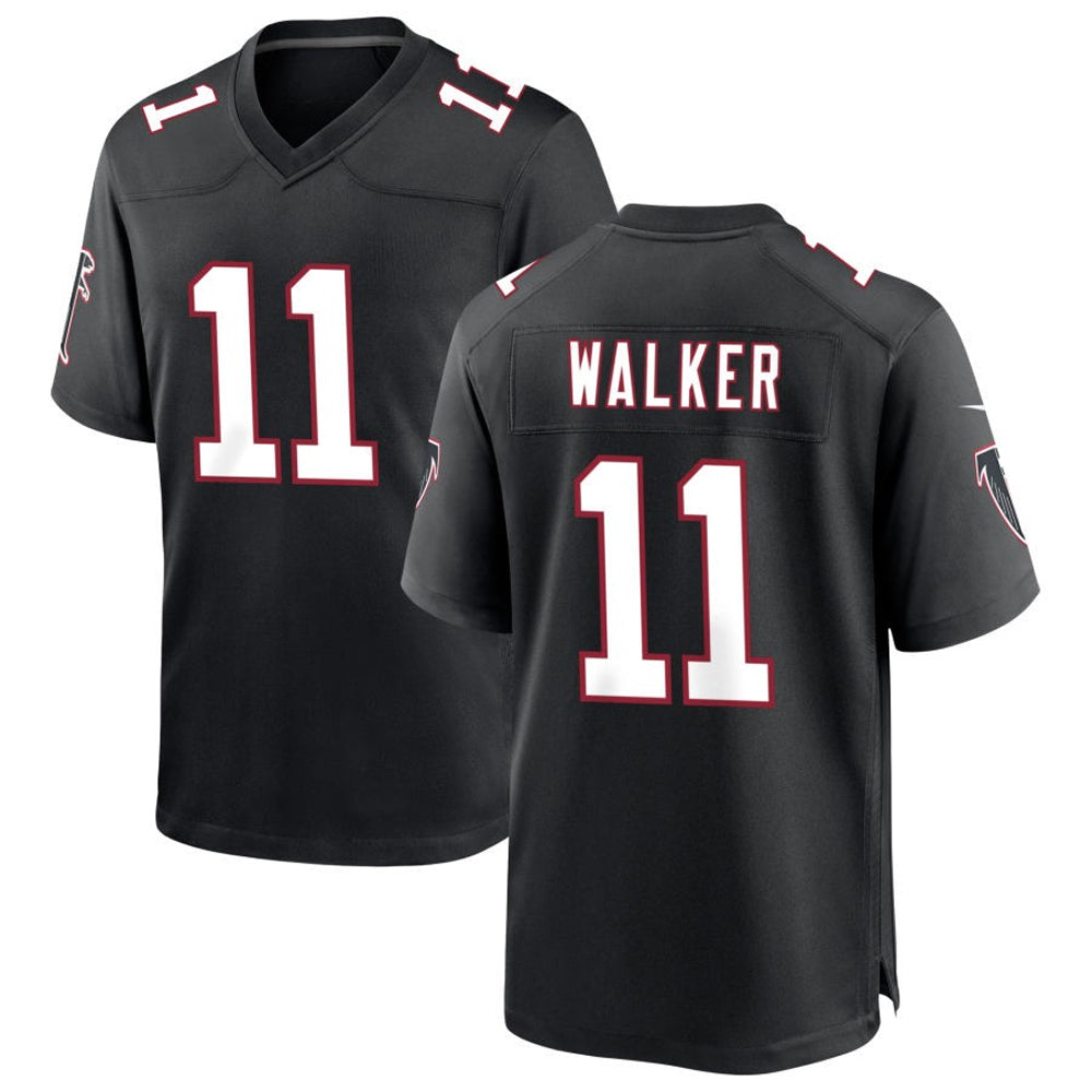 A.Falcons #11 Jalon Walker Player Black Throwback Game Edoa Stitched Jerseys