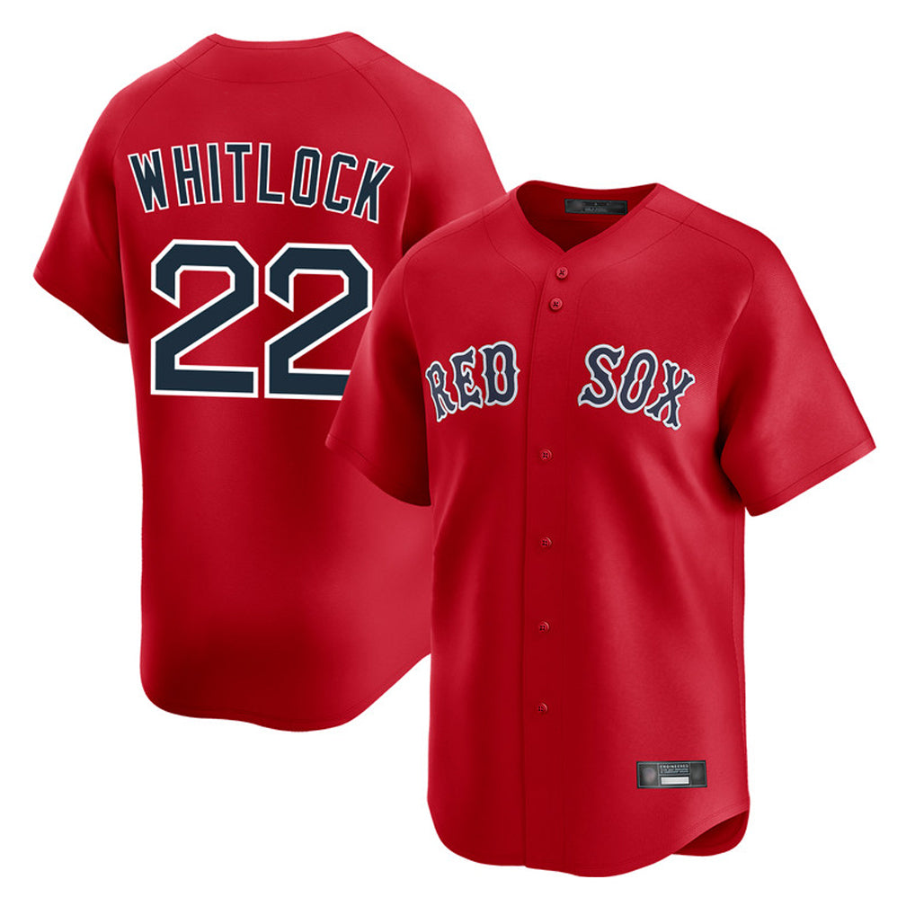 B.Red Sox #22 Garrett Whitlock Player Red Limited Home Game Edoa Stitched Jerseys