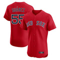 B.Red Sox #55 Ranger Su¨¢rez Player Red Limited Elite Home Game Edoa Stitched Jerseys