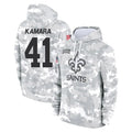 NO.Saints #41 Alvin Kamara Player Arctic Camo Salute to Service Pullover Hoodies Limited Game Edoa Stitched Jerseys