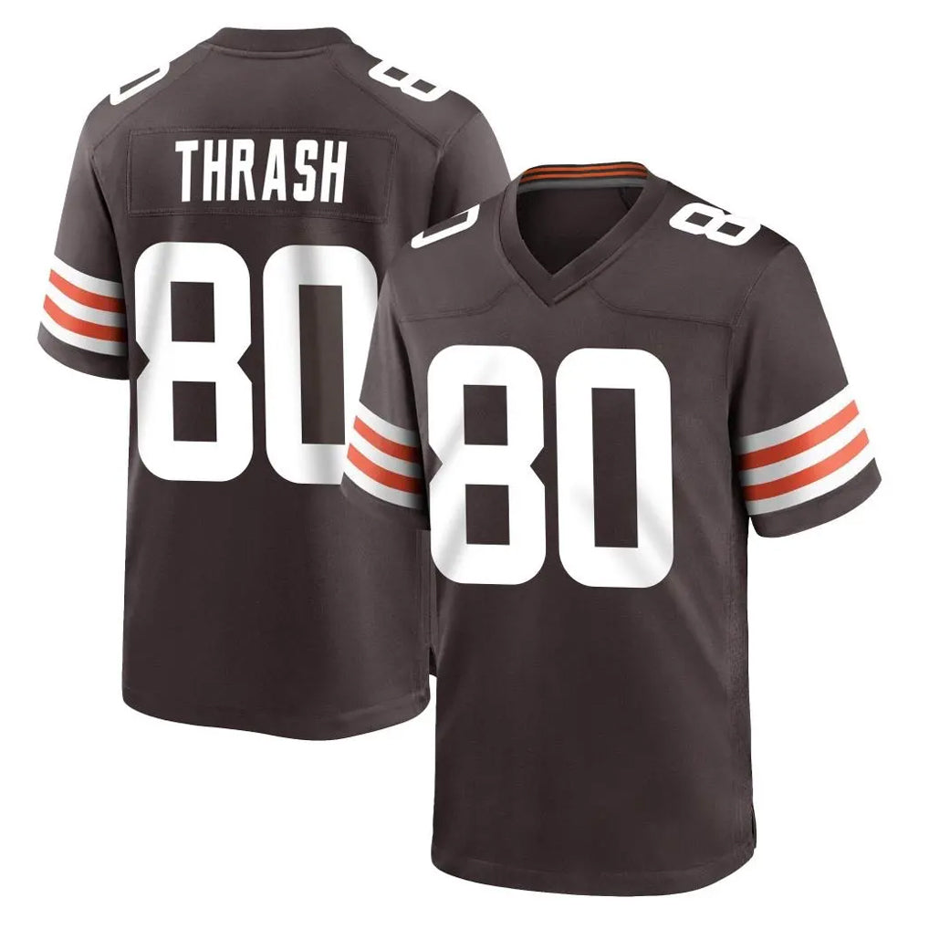 C.Browns #80 Jamari Thrash Player Brown Home Game Edoa Stitched Jerseys