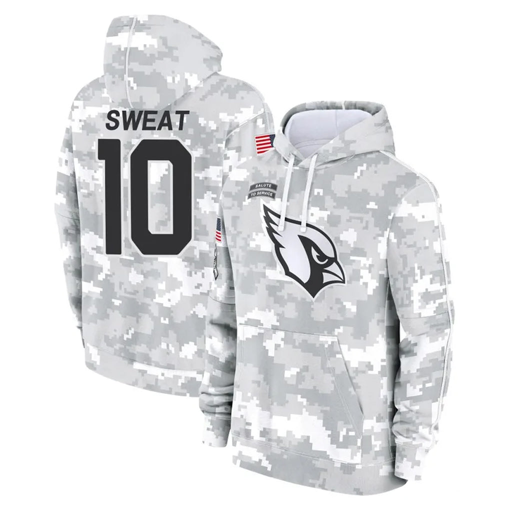A.Cardinals #10 Josh Sweat Player Arctic Camo Limited Salute to Service Pullover Hoodies Game Edoa Stitched Jerseys