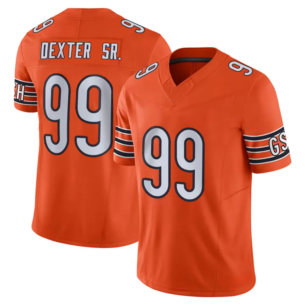 C.Bears #99 Gervon Dexter Sr. Player Orange Vapor F.U.S.E. Limited Home Game Edoa Stitched Jerseys