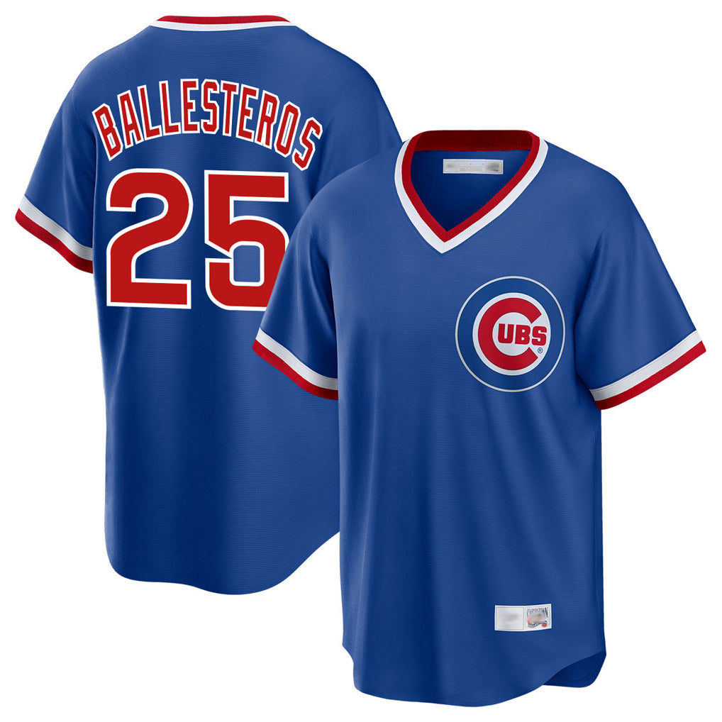 C.Cubs #25 Mois¨¦s Ballesteros Player Royal T-shirt Cooperstown Collection Limited Edoa Stitched Jerseys