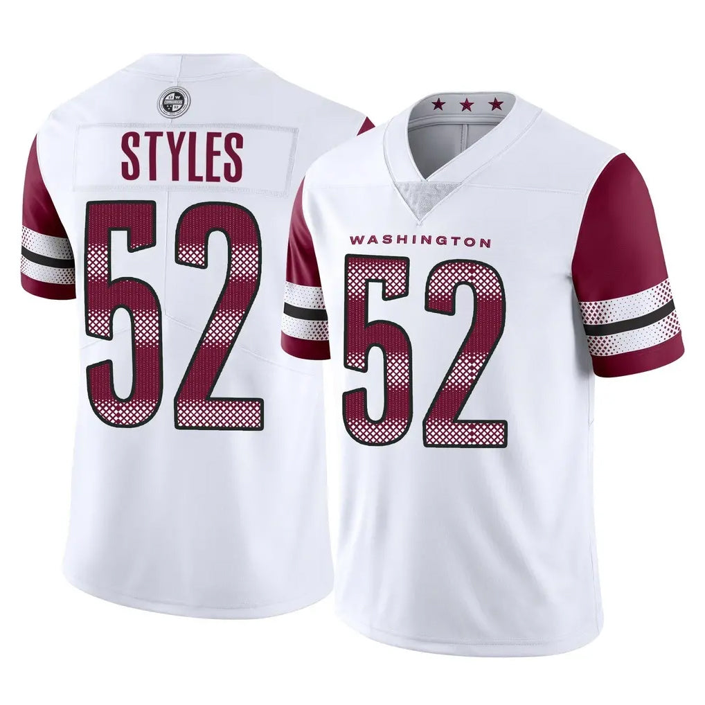 W.Commanders #52 Sonny Styles Player White Limited Vapor Home Game Edoa Stitched Jerseys