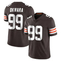 C.Browns #99 Julian Okwara Player Brown Color Vapor Untouchable Limited Home Game Edoa Stitched Jerseys