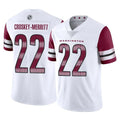 W.Commanders #22 Jacory Croskey-Merritt Player White Limited Vapor Home Game Edoa Stitched Jerseys