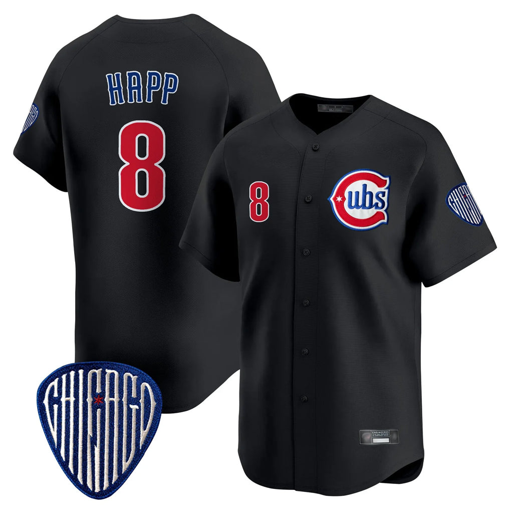 C.Cubs #8 Ian Happ Player Black Vapor Premier Limited Home Edoa Stitched Jerseys