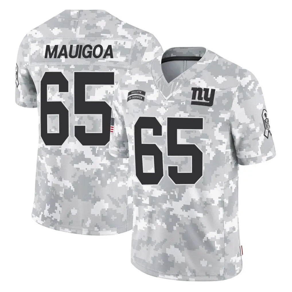 NY.Giants #65 Francis Mauigoa Player Arctic Camo Salute To Service Limited Game Edoa Stitched Jerseys