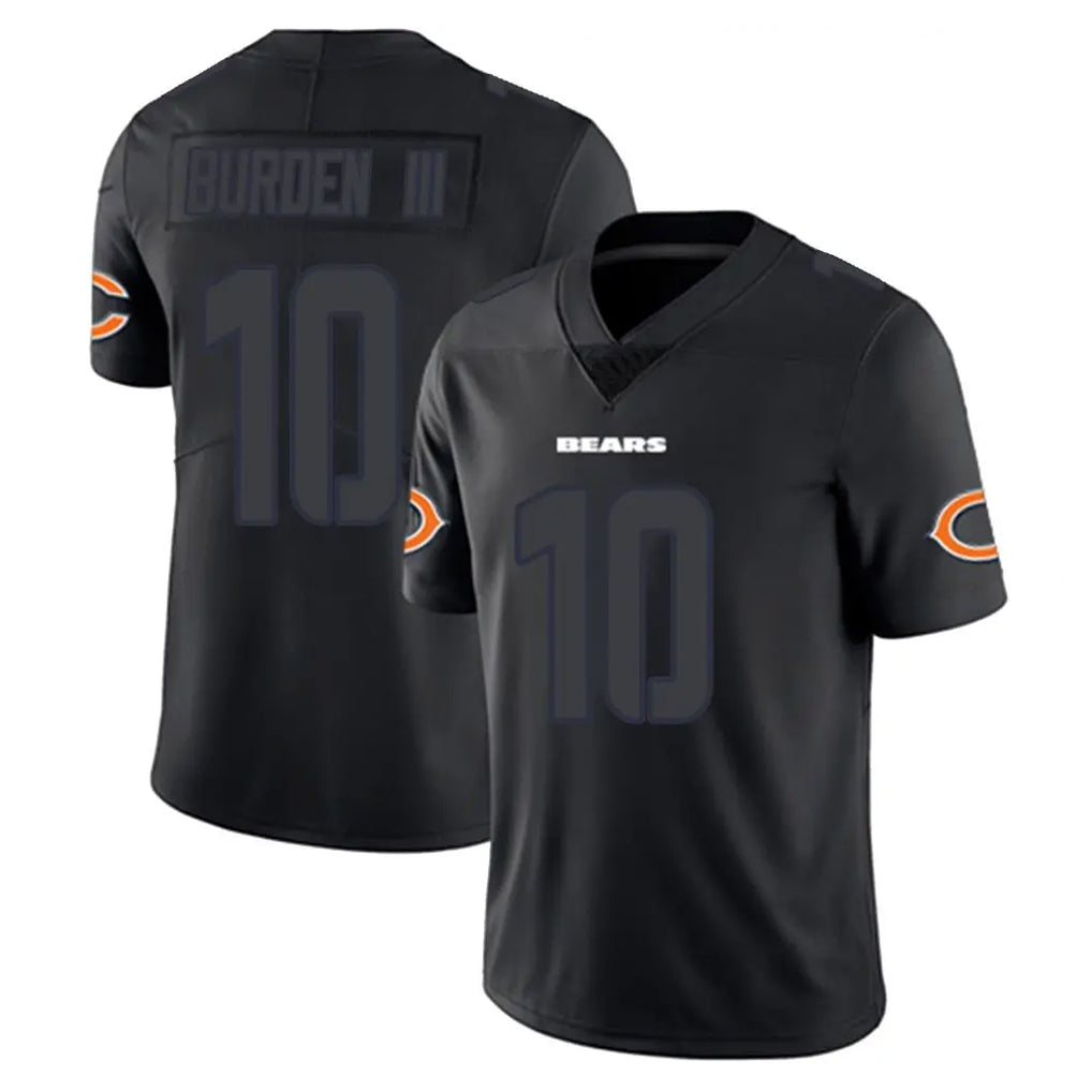 C.Bears #10 Luther Burden III Player Black Impact Limited Game Edoa Stitched Jerseys