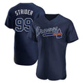 A.Braves #99 Spencer Strider Player Navy Alternate Limited Elite Home Game Edoa Stitched Jerseys