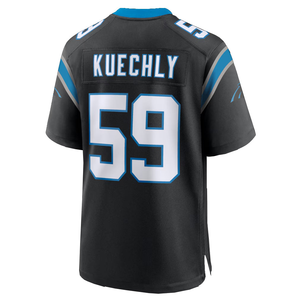 C.Panthers #59 Luke Kuechly Player Black Home Game Edoa Stitched Jerseys