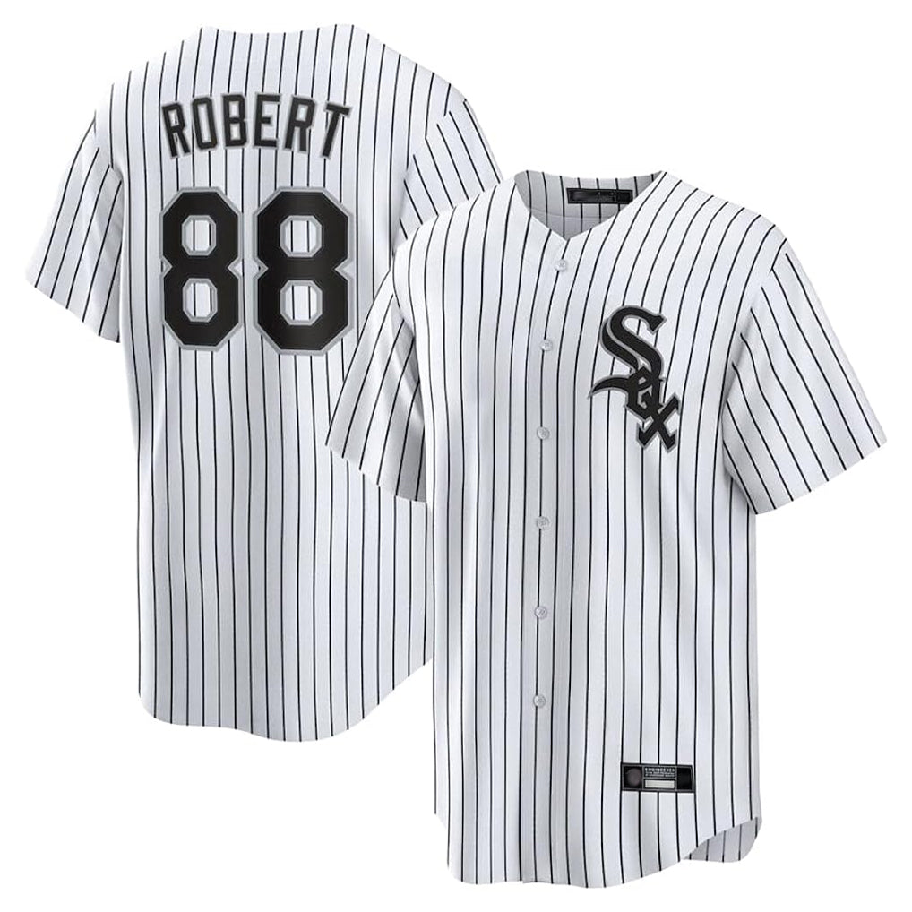 C.White Sox #88 Luis Robert Jr Player White Stripe Home Game Edoa Stitched Jerseys