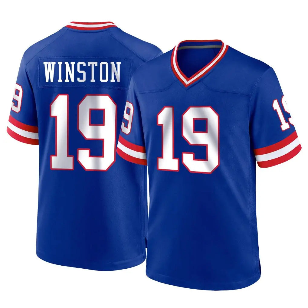 NY.Giants #19 Jameis Winston Player Royal Classic Home Game Edoa Stitched Jerseys
