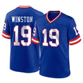 NY.Giants #19 Jameis Winston Player Royal Classic Home Game Edoa Stitched Jerseys