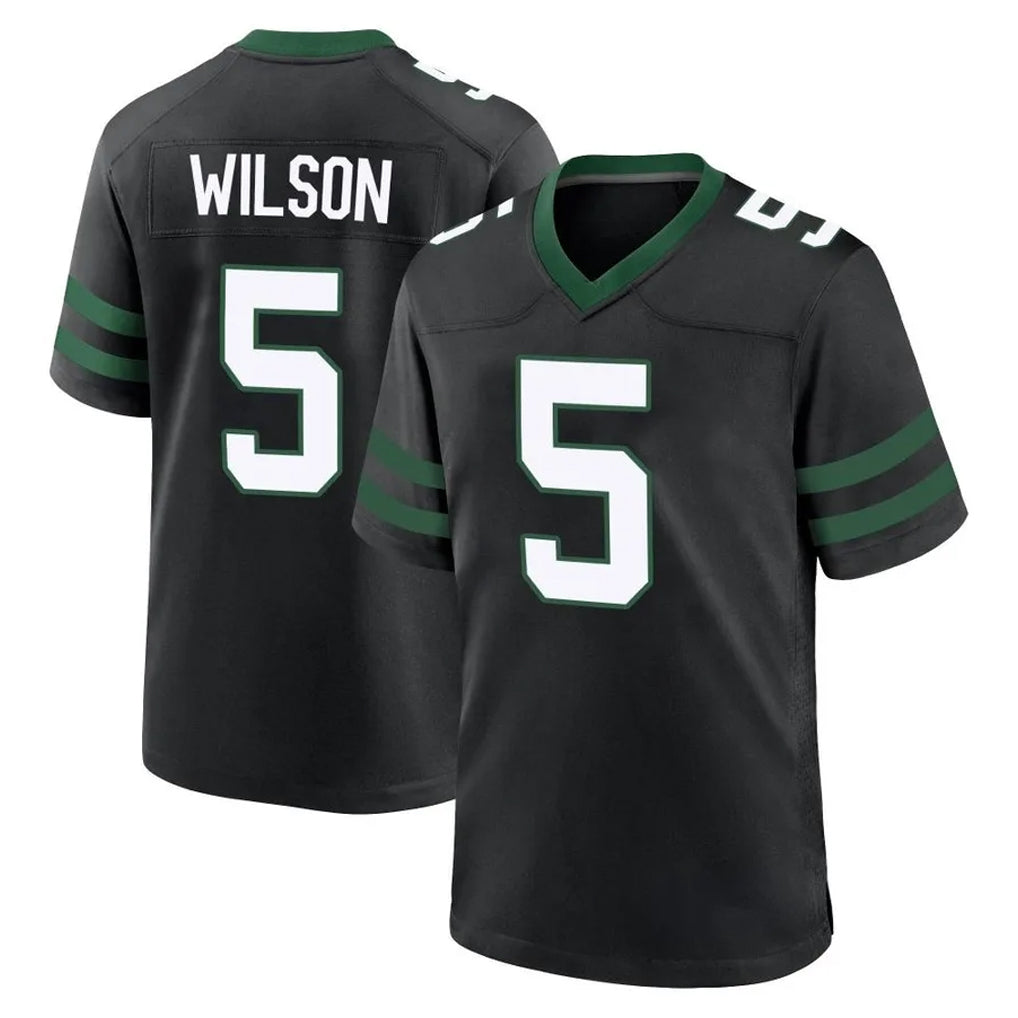 NY.Jets #5 Garrett Wilson Player Black Legacy Home Game Edoa Stitched Jerseys