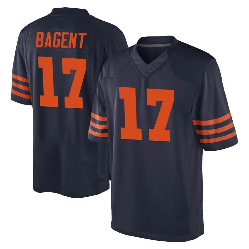 C.Bears #17 Tyson Bagent Player Navy Blue Alternate Game Edoa Stitched Jerseys