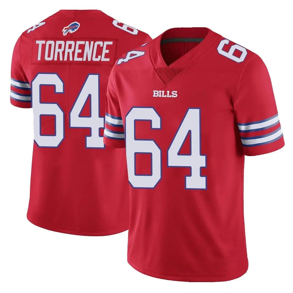 B.Bills #64 O'Cyrus Torrence Player Red Vapor Untouchable Limited Edoa Stitched Jerseys