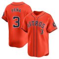 H.Astros #3 Jeremy Pe?a Player Orange Home Limited Edoa Stitched Jerseys