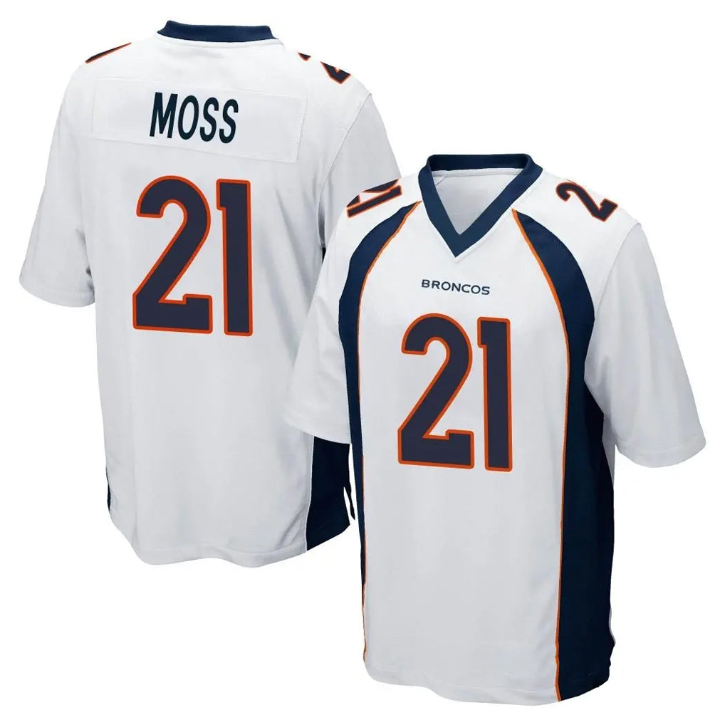 D.Broncos #21 Riley Moss Player White Game Edoa Stitched Jerseys