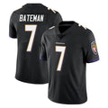 B.Ravens #7 Rashod Bateman Player Black Vapor Untouchable Limited Home Game Edoa Stitched Jerseys