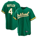 Athletics #4 Lawrence Butler Player Kelly Green Home Game Edoa Stitched Jerseys