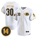 C.Reds #30 Ken Griffey Player White-Gold Vapor Premier Limited Home Edoa Stitched Jerseys